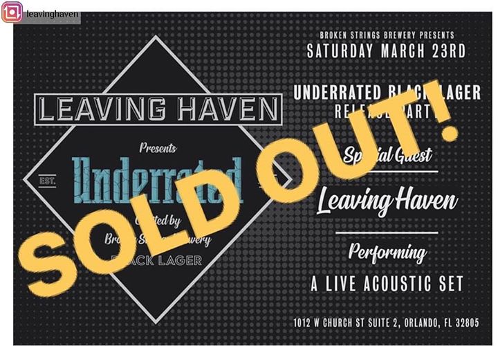 #Repost from @leavinghaven with @ … We are officially OUT of tickets for this…